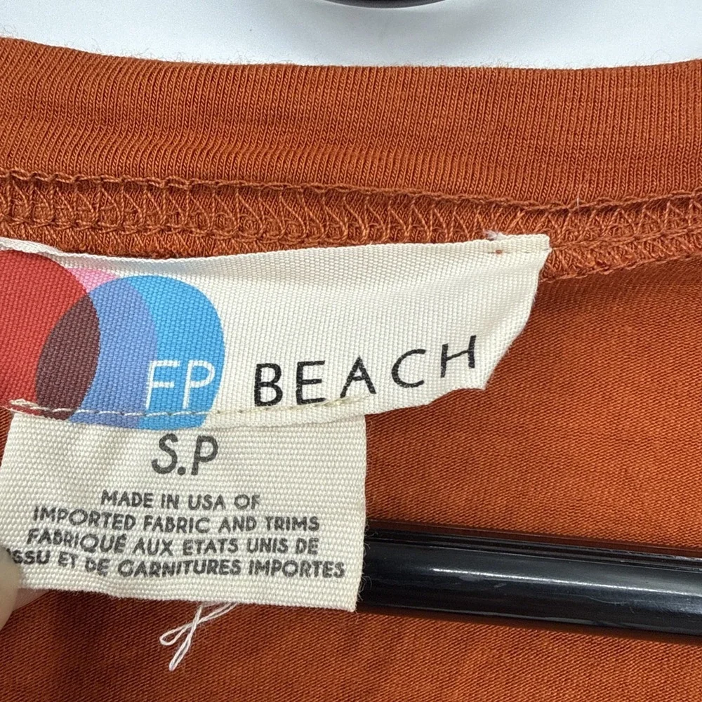Free People Beach Orange Crop Wide-Leg Jumpsuit Boho Open Back Minimalist Small